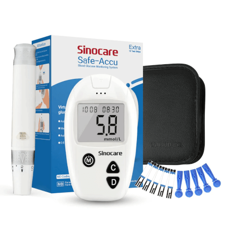 เครื่องวัดระดับน้ำตาลในเลือด SINOCARE รุ่น SAFE ACCU 0070061003012_0